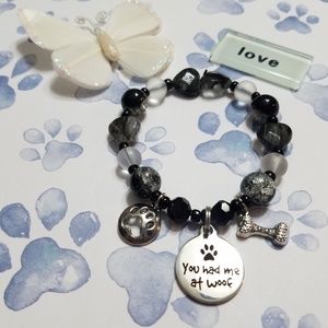 You had me at woof, charm bracelet !!  Handmade!